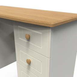 Crowndale Warwick 6 Drawer Cream Ash and Oak Kneehole Desk - Size: 41.5 x 127.5 x 79.5cm - Wilko - thumbnail 6