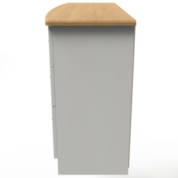 Crowndale Warwick 6 Drawer Cream Ash and Oak Kneehole Desk - Size: 41.5 x 127.5 x 79.5cm - Wilko - thumbnail 4