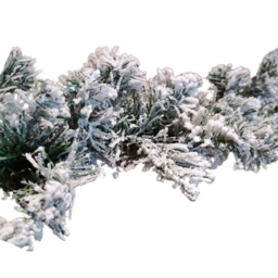 Samuel Alexander Luxury Green Snow Flocked Christmas Garland 270cm - Size: 270 x 270 x 25cm - Wilko