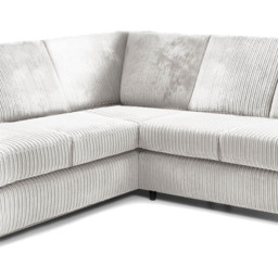 Luxor 5 Seater Silver Jumbo Cord Full Back L Shaped Corner Sofa Set - Wilko - thumbnail 5