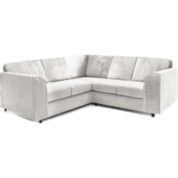 Luxor 5 Seater Silver Jumbo Cord Full Back L Shaped Corner Sofa Set - Wilko - thumbnail 3