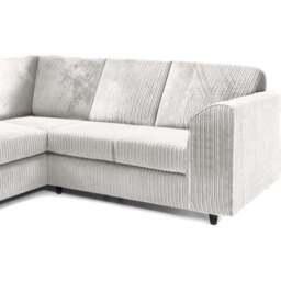 Luxor 5 Seater Silver Jumbo Cord Full Back L Shaped Corner Sofa Set - Wilko - thumbnail 4
