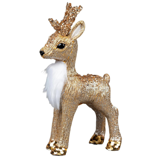 Shatchi Gold Reindeer Figurine Christmas Decoration 22cm - Size: 22 x 5 x 4cm - Wilko - image 1