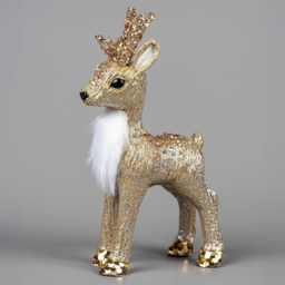 Shatchi Gold Reindeer Figurine Christmas Decoration 22cm - Size: 22 x 5 x 4cm - Wilko - thumbnail 3