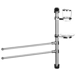 Premier Housewares Wall Mountable 2 Tier Towel Rail - Size: 52 x 13 x 52cm - Silver - Wilko