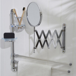 Premier Housewares Wall Mountable 2 Tier Towel Rail - Size: 52 x 13 x 52cm - Silver - Wilko - thumbnail 5