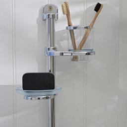 Premier Housewares Wall Mountable 2 Tier Towel Rail - Size: 52 x 13 x 52cm - Silver - Wilko - thumbnail 4