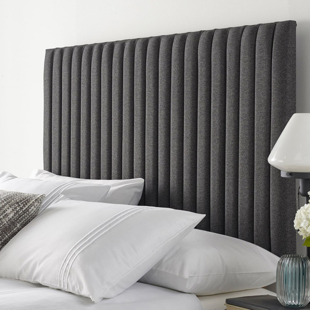 Aspire Furniture Catherine Lansfield Soho Single Charcoal Saxon Twill Headboard - Grey - Aspire Beds - Wilko - image 1