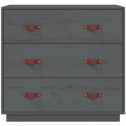 vidaXL 3 Door Grey Wooden Sideboard - Size: 75 x 80 x 40cm - Wilko - thumbnail 5