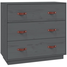 vidaXL 3 Door Grey Wooden Sideboard - Size: 75 x 80 x 40cm - Wilko - thumbnail 3