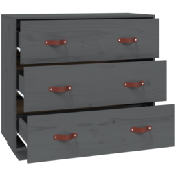 vidaXL 3 Door Grey Wooden Sideboard - Size: 75 x 80 x 40cm - Wilko - thumbnail 6