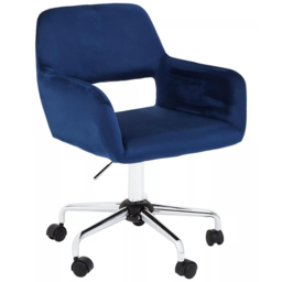 Interiors by Premier Brent Navy and Chrome Swivel Home Office Chair - Size: 54 x 54 x 86cm - Multi - Wilko - thumbnail 3