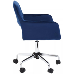 Interiors by Premier Brent Navy and Chrome Swivel Home Office Chair - Size: 54 x 54 x 86cm - Multi - Wilko - thumbnail 6