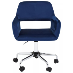Interiors by Premier Brent Navy and Chrome Swivel Home Office Chair - Size: 54 x 54 x 86cm - Multi - Wilko - thumbnail 4