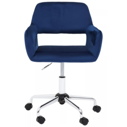 Interiors by Premier Brent Navy and Chrome Swivel Home Office Chair - Size: 54 x 54 x 86cm - Multi - Wilko - thumbnail 5
