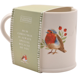 The Seasonal Gift Co. Robin Mum Mug - Size: 10 x 14 x 9cm - White - Wilko - thumbnail 4