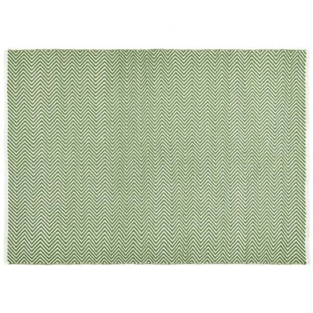 Hug Rug Dark Green Herringbone Woven Rug 80 x 150cm - Wilko - image 1