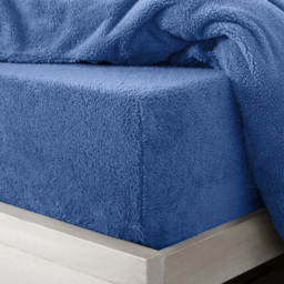 Velosso King Size French Blue Teddy Fleece Fitted Sheet - Wilko - thumbnail 3