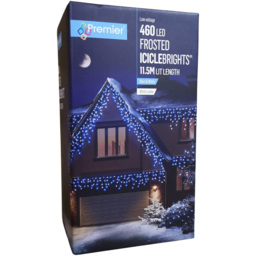 Premier IcicleBrights 640 Blue and White LED Multi-Function White Cable Icicle Light 11.5m - Size: 50 x 1150 x 20cm - Multi Coloured - Wilko - thumbnail 3