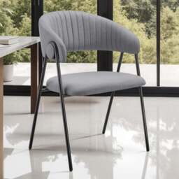 tectake Bedano Set of 2 Grey Woven Fabric Dining Chairs - Wilko