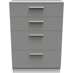 Crowndale Contrast 4 Drawer Dusk Grey and White Deep Chest of Drawers Ready Assembled - Dusk Grey & White - Wilko - thumbnail 7