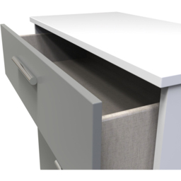 Crowndale Contrast 4 Drawer Dusk Grey and White Deep Chest of Drawers Ready Assembled - Dusk Grey & White - Wilko - thumbnail 6