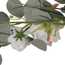 Living and Home Green and White Rose Eucalyptus Artificial Vine Garland 185cm - Size: 10 x 185 x 10cm - Wilko - thumbnail 5