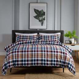 The Lyndon Company Super King Size Newbury Check Duvet Set - Multi - Wilko - thumbnail 1