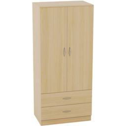 Vida Designs Riano 2 Door 2 Drawer Pine Wardrobe - Size: 2 Door, 2 Drawer - Brown - Wilko - thumbnail 3
