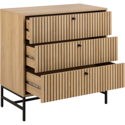 Florence Albany 3 Drawer Oak Chest of Drawers - Multi - Furniture To Go - Wilko - thumbnail 6