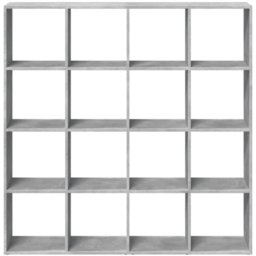 vidaXL 16 Shelf Concrete Grey Bookcase - Size: 137.5 x 29 x 137.5cm - Wilko - thumbnail 4