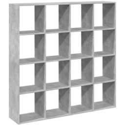 vidaXL 16 Shelf Concrete Grey Bookcase - Size: 137.5 x 29 x 137.5cm - Wilko - thumbnail 3
