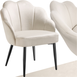 tectake Hellen Cream and Black Velvet Accent Chair - Size: Single - Wilko - thumbnail 3