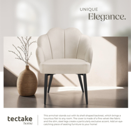 tectake Hellen Cream and Black Velvet Accent Chair - Size: Single - Wilko - thumbnail 6