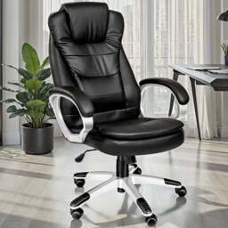 tectake Zulu Black Height Adjustable Ergonomic Office Chair - Wilko - thumbnail 1