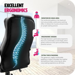 tectake Zulu Black Height Adjustable Ergonomic Office Chair - Wilko - thumbnail 6