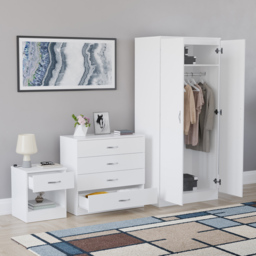 Vida Designs Riano White 3 Piece Bedroom Furniture Set - Wilko - thumbnail 6