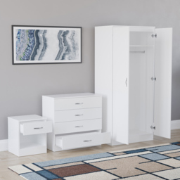 Vida Designs Riano White 3 Piece Bedroom Furniture Set - Wilko - thumbnail 5