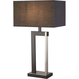 Lighting Collection Dunbar Black Fabric Shade Satin Nickel Geometric Table Lamp - Size: 36.5 x 30 x 59cm - Wilko - thumbnail 4