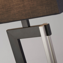 Lighting Collection Dunbar Black Fabric Shade Satin Nickel Geometric Table Lamp - Size: 36.5 x 30 x 59cm - Wilko - thumbnail 5