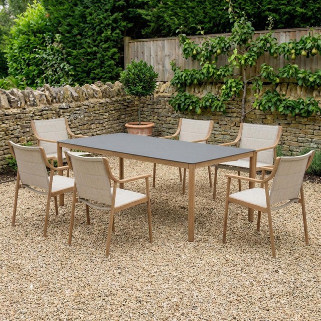 Newmarket 6 Seater Dining Set - Cream - Malay - Wilko - image 1