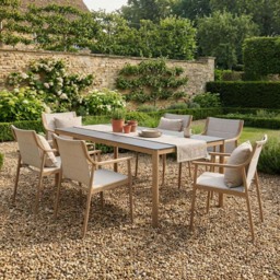 Newmarket 6 Seater Dining Set - Cream - Malay - Wilko - thumbnail 4