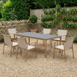 Newmarket 6 Seater Dining Set - Cream - Malay - Wilko - thumbnail 1