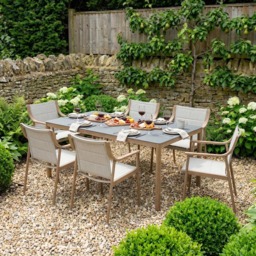 Newmarket 6 Seater Dining Set - Cream - Malay - Wilko - thumbnail 6