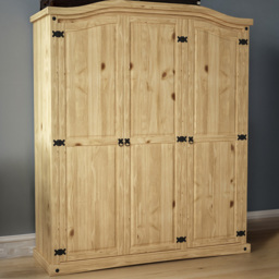 VIDA DESIGNS Corona 3 Door Natural Wardrobe - Brown - Wilko - thumbnail 1