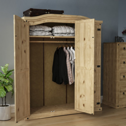 VIDA DESIGNS Corona 3 Door Natural Wardrobe - Brown - Wilko - thumbnail 5