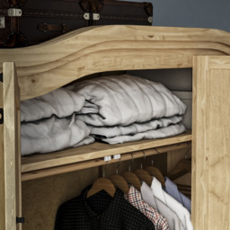 VIDA DESIGNS Corona 3 Door Natural Wardrobe - Brown - Wilko - thumbnail 4