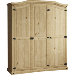 VIDA DESIGNS Corona 3 Door Natural Wardrobe - Brown - Wilko - thumbnail 3