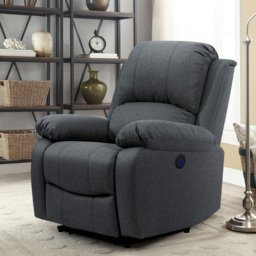 Comfy Living Dark Grey Linen Electric Recliner Chair - Size: Single - Wilko - thumbnail 7