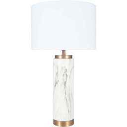 Pacific Lifestyle Carrara Marble Effect Ceramic Tall Table Lamp - White - Wilko - thumbnail 1